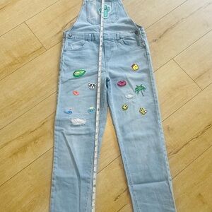 OshKosh B'gosh Light Blue Overalls with Fun Patches
